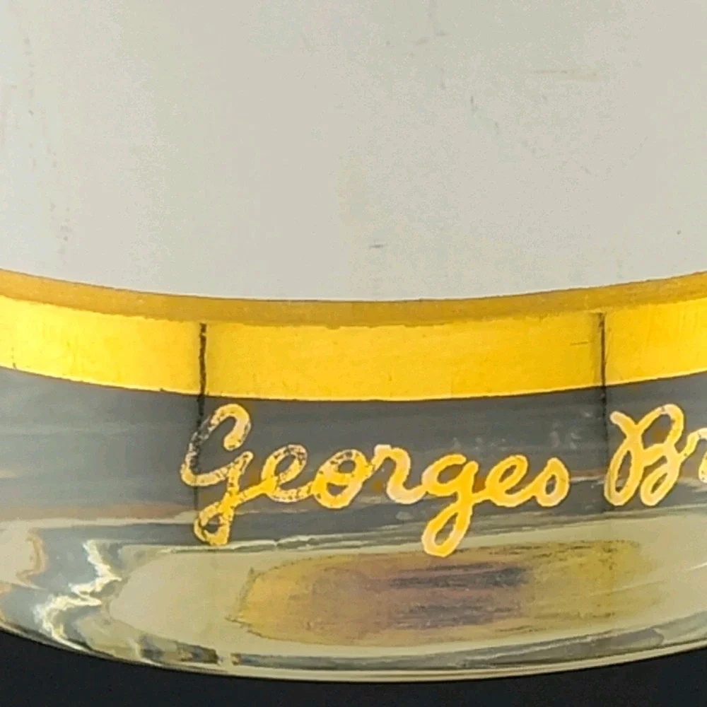 George Briard highball glass retro basketweave barware 70's MCM yellow vintage